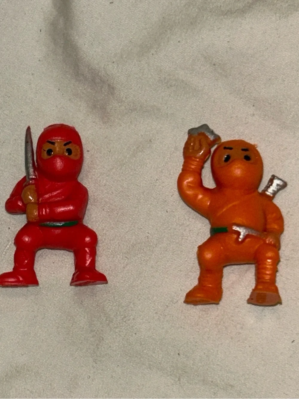 Vintage 1990s-2000s Multi Color Karate Ninjas Gum Ball Machine Toys Lot Of 10